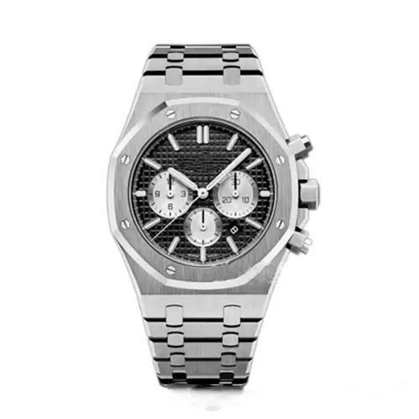 

4 colors men watch quartz-battery sweeping movement clock chronngraph model watches, Slivery;brown