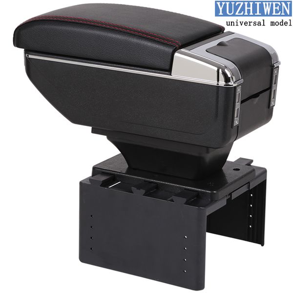 

yuzhiwen universal car central armrest box pu leather auto parts car-styling central store content box cup holder accessories