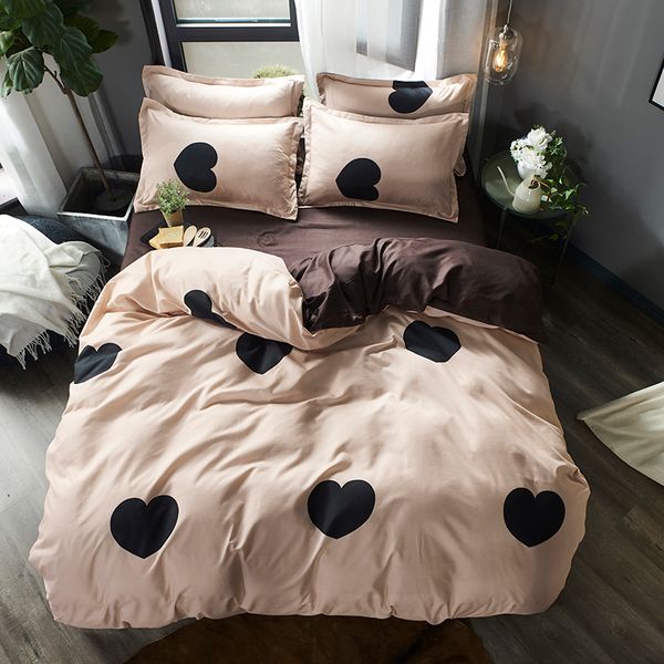 

bedding sets duvet cover3/4pcs cartoon new fashion bed sheets single twin full  sizes love dropshipping