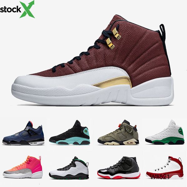 

12s game ball punch 12 mens jordon basketball shoes reverse taxi 4s loyal blue 11s bred 9s travis cactus jack 6 sports sneakers, Black