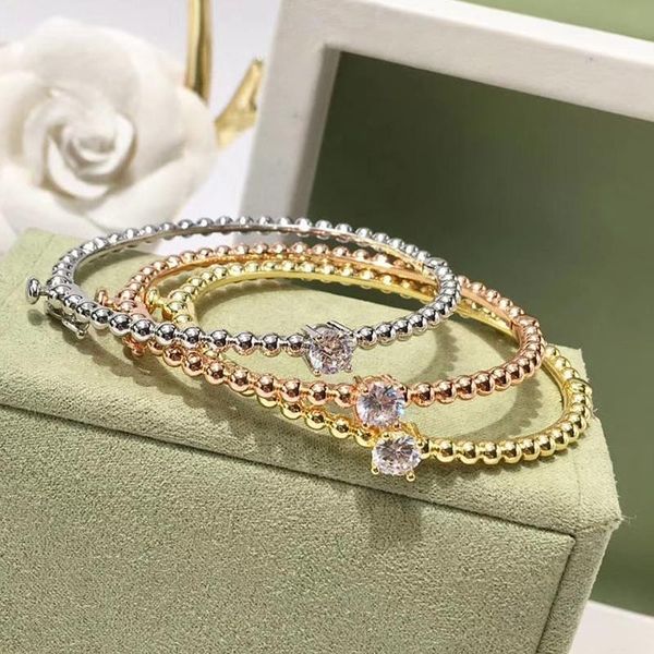 

brand stanless steel jewelry for women gold color beads bangle rose gold bracelet wedding jewelry around beads bangle, Black