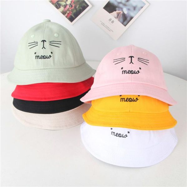 

мужчины женщина рыболов шляпа хлопок мультфильм cat beard вс hat summer thin bucket cap женские моды бассейн caps p3, Yellow