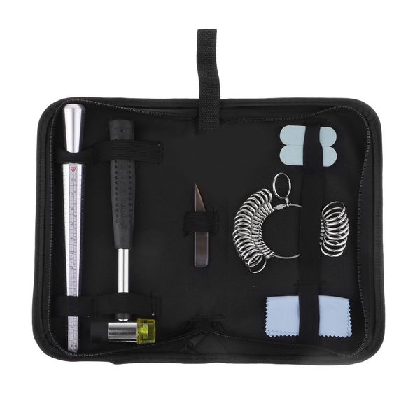 

35pcs ring measuring tool sets - us ring sizer mandrel, installable 2 way rubber, hammer sizers guage set, jewelry kit tool