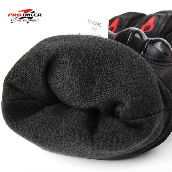 

motorcycle gloves racing waterproof windproof winter warm leather cycling bicycle cold guantes gloves, Black