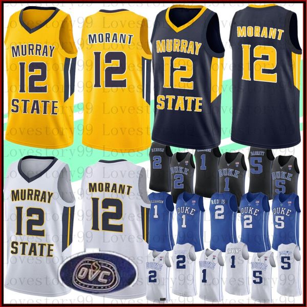 

NCAA 12 Ja Morant 1 Zion Williamson Duke Blue Devils Basketball Jerseys Murray State College 5 RJ Barrett 2 Reddis 4 J.J Redick 32 Laettner
