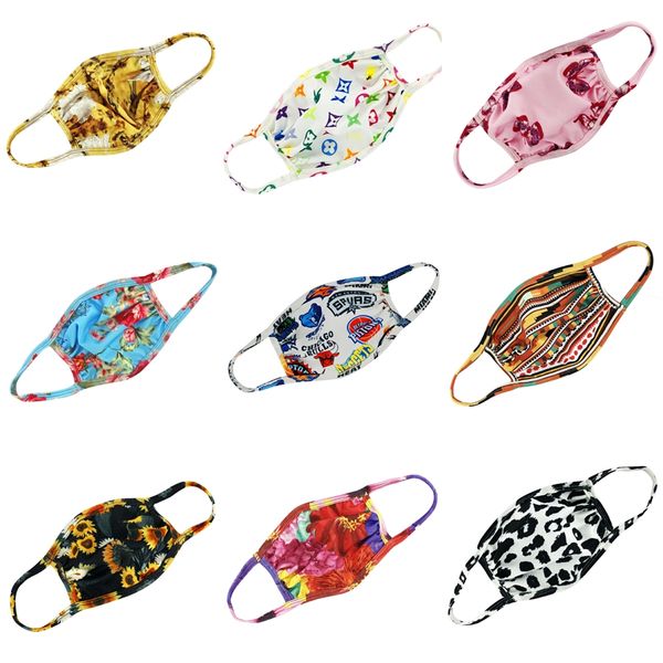 

ice silk breathing valve mask anti dust adjustable face masks kids reusable mouth muffle designer printed mask 5 colors cca12051 #271, Black