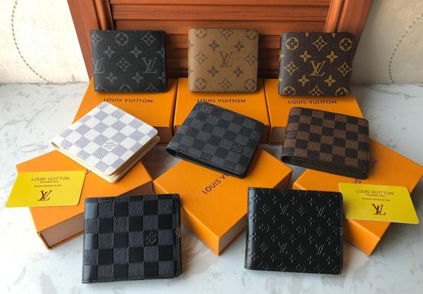 

100% old flower short folding multiple wallet leather card package fashion mens evening package luxurydesigner bag m60895, Red;black