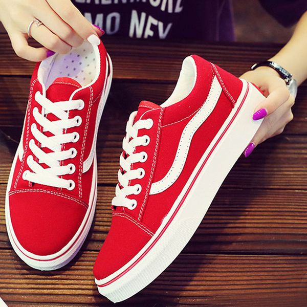 

fashion men and women lace up vulcanize shoes canvas sneakers shoes ladies slip on breathable shallow casual, Black