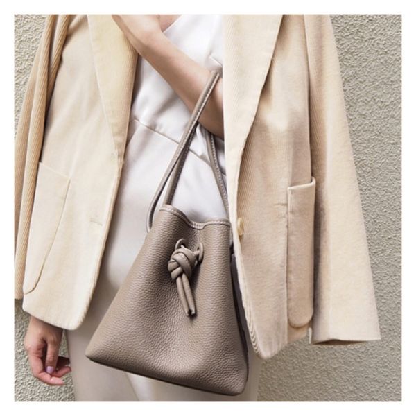 

new cowhide bucket bag niche design drawstring shoulder bag crossbody bag genuine leather woman handbag t200322