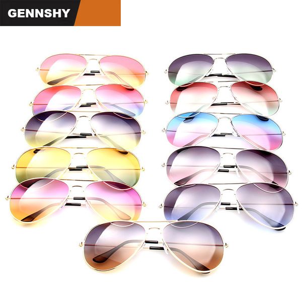 

2020 fashion metal pilot sunglasses women classic brand double ocean lenses gold frame red orange lenses uv400 ing, White;black