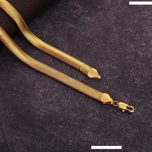 

8 мм широкий цепь змейки 18k желтого золота заполненные mens ожерелье мягкие choker цепи простой стиль моды подарков, Silver