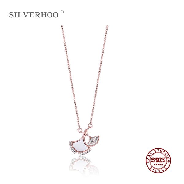 

silverhoo 100% genuine 925 sterling silver animal shell dangle pendant necklaces for women fashion drop necklace jewelry gift