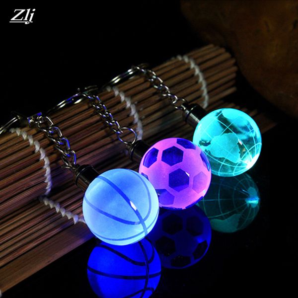 

led keychain crystal balls keys chains keyring pendant luminous pvc key holder key ring party kids gift bag car keychain, Silver