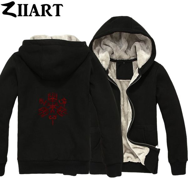 

supernatural purgatory symbols redcouple clothes boys man male full zip autumn winter plus velvet parkas ziiart, Black