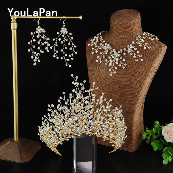 

ювелирные изделия youlapan hp193-g свадебные tiara свадебные прически невесты корона корона люкс свадебные аксессуары для волос свадебные пр, Golden;white