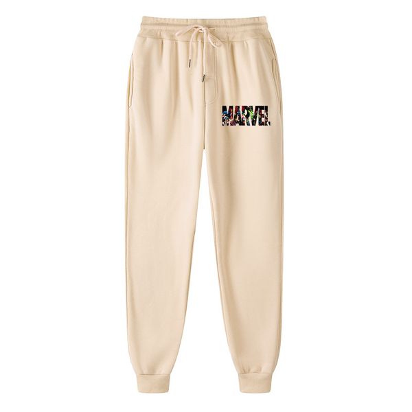 

2020 marvel printed pants men's fitness bodybuilding sports pants running brand clothing autumn sports, Black
