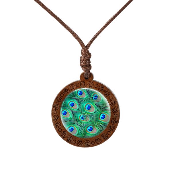 

novelty, glass cabochon, natural wood necklace, beautiful peacock feather necklace, pendant made of peacock feathers, artistic p dome, Silver