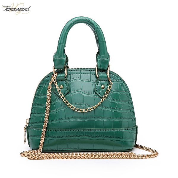 

classic green crocodile leather shell bags ins mini shoulder handbag fashion lady tote purse