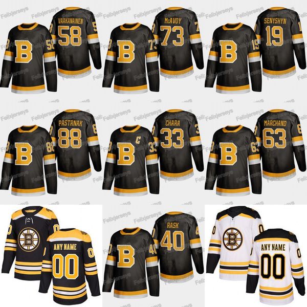 

33 Zdeno Chara 2019-20 Tuukka Rask Torey Krug Urho Vaakanainen Zachary Senyshyn David Pastrnak Tuukka Rask Hockey Jersey