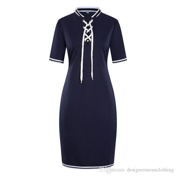 

6xl womens summer casual dress stand collar with ribbon pencil dress fashion designer panelled dress, Black;gray