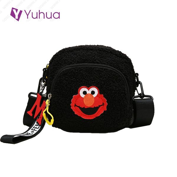 

yuhua 2019 new fashion woman handbags, simple plush cartoon bag, trend korean version messenger bag, casual women shoulder bags
