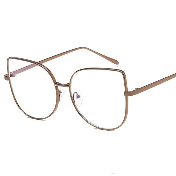 

aloz micc oversize women metal cat eye glasses frame brand designer fashion men clear lens eyeglasses uv400 a150, Black