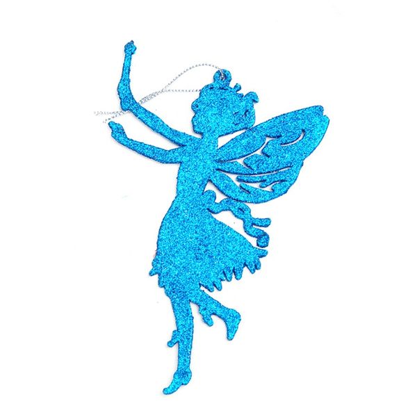 

christmas tree decorations supplies size 14x9cm five colors angel shape xmas ornament glitter christmas tree pendant 12g