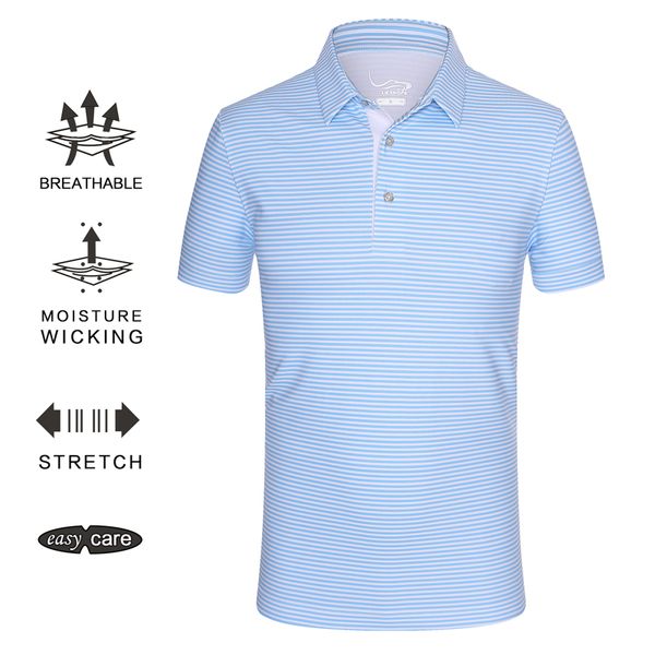 

eagegof new golf clothing/men's short sleeve t-shirt summer sport tshirt polo shirt quick drying clothes for sports/running, Black;blue