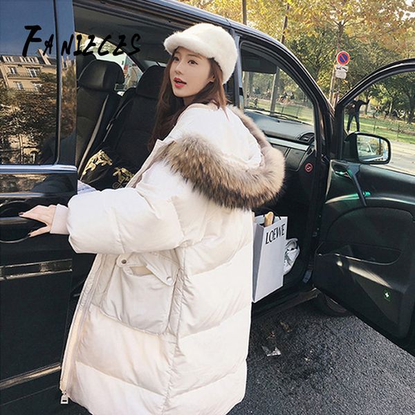 

ins мода пальто зимы утолщенные парок женщины сшивания тонких длинные зимние пальто вниз хлопок дама вниз утепленная куртка женщины, Tan;black