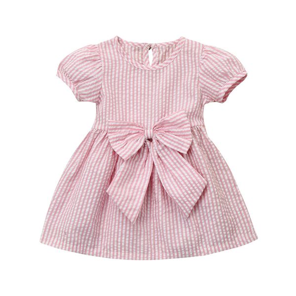 

baby girls infant toddler clothes stripe bow princess vestidos easter wedding dresses costume for kids outfits summer dress, Red;yellow