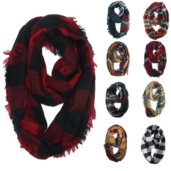 

elegant highly flexiblewinter warm plaid ring neck warmer wrap collar scarftrend
