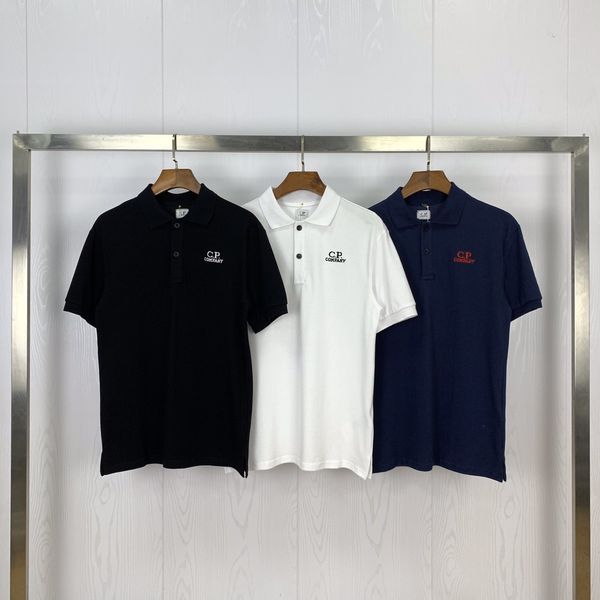 

2020 new designer c.p. company letter embroidery 2020 spring new product polo lapel short sleeve t-shirt, White;black