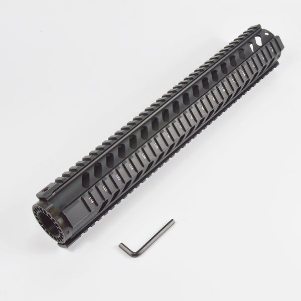 15-дюймовый тактический T-Series Free Fload Quad Rail Handguard AR Rail System RIS Handguard Для .223 / 5.56
