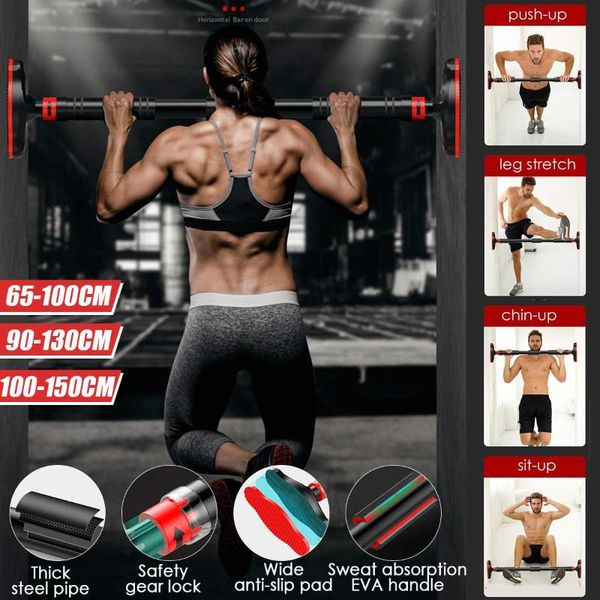 

upgrade door horizontal bar with large anti-slip pad 200kg home gym workout chin up pull up training bar sport fitness equipment