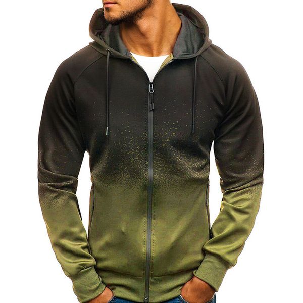 

men's jackets 3 colors mens fashion gradient hooded sweater sports jacket european american streetwear casual, Black;brown