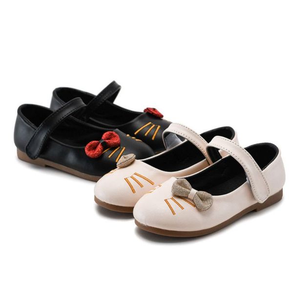 

leather shoes drop baby girl flats kids breathable anti-slip soft soled bow-knot princess shoes casual fashion baby girl, Black;grey