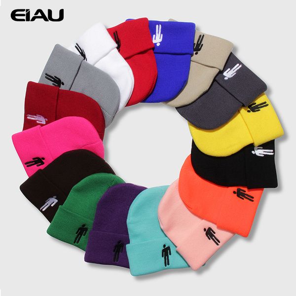 

billie eilish hat knitted hats winter keep warm hat hip-hop casual caps boys girls embroidery skullies beanies bonnet