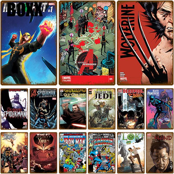 

супер герой настенный декор металлическая вывеска настенное искусство жестяная вывеска потертая шикарная табличка металлический винтажный де