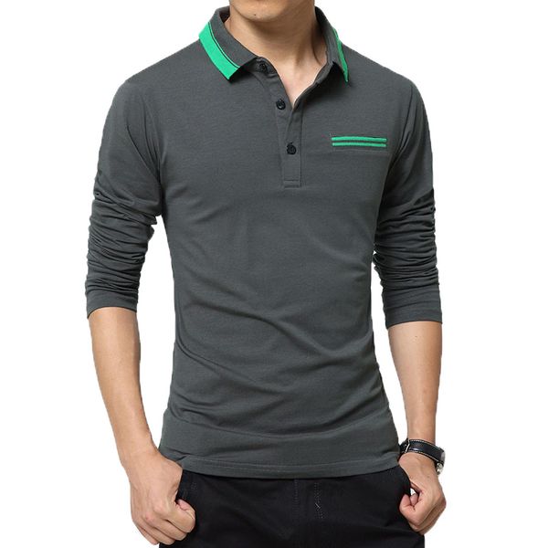 

Plus Size Men Polos Shirt 3xl 4xl 5xl Long Sleeve Casual Grey Blue Cotton Man Polo Shirts Autumn Winter Fitness Male Pullover