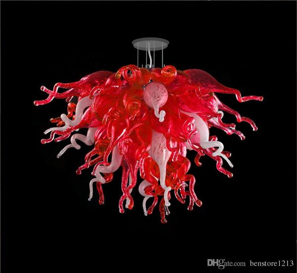 

modern chandelier hand blown glass chandelier light small size red and white crystal chandelier led pendant light