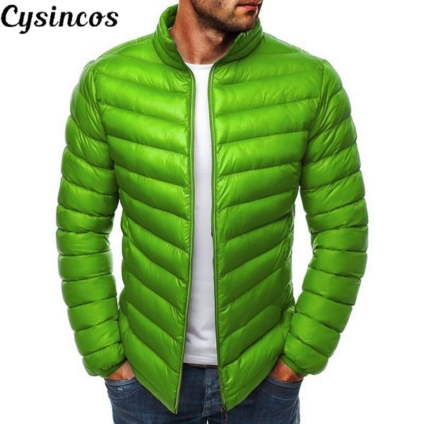 

cysincos 2019 new winter jackets stand neck zipper parka hombre modish casual warm coat men solid waterproof parka jackets, Black