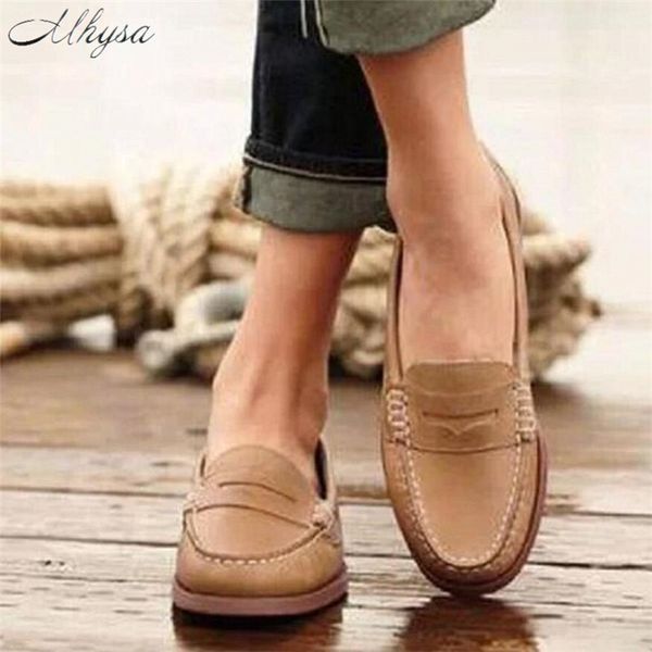 

mhysa 2019 british brogue oxfords shoes for women round toe flats shoes for women solid slip on loafers flats big size t82, Black
