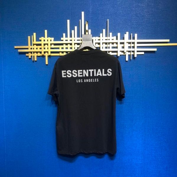 

20ss hip hop fear of god essentials los angeles 3m светоотражающая футболка скейтборд прохладная футболка туман la мужчины женщины хлопок с, White;black