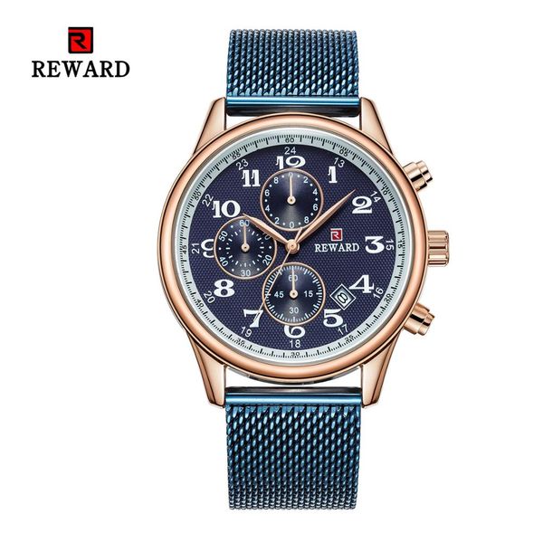

reward brand men watch luxury waterproof sport fashion men's watch date clock quartz wristwatches complete calendar montre homme, Slivery;brown