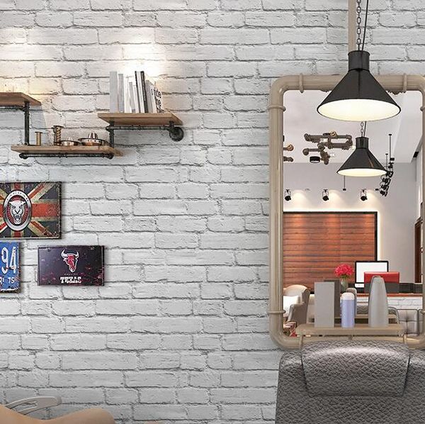 

wallpapers waterproof white brick effect wallpaper 3d wall papar roll modern rustic realistic faux texture pvc covering