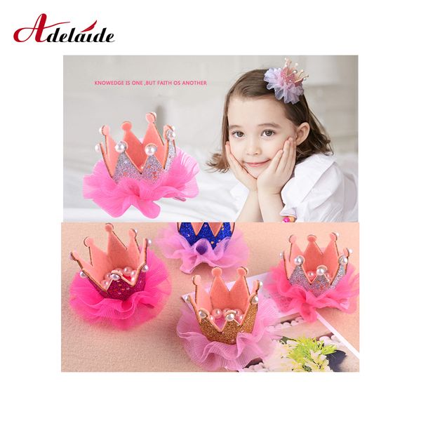 

new crown princess hair clip lace pearl shiny star hairpins barrette baby headband headwear hair accessories for girl decoration