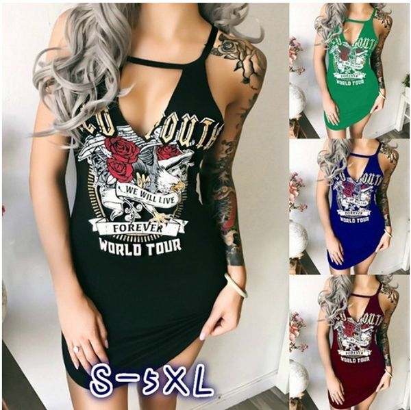 

women summer dresses with sleeveless fashion printed womens casual dresses 3 colors women streetwear dress size s-5xl, Black;gray