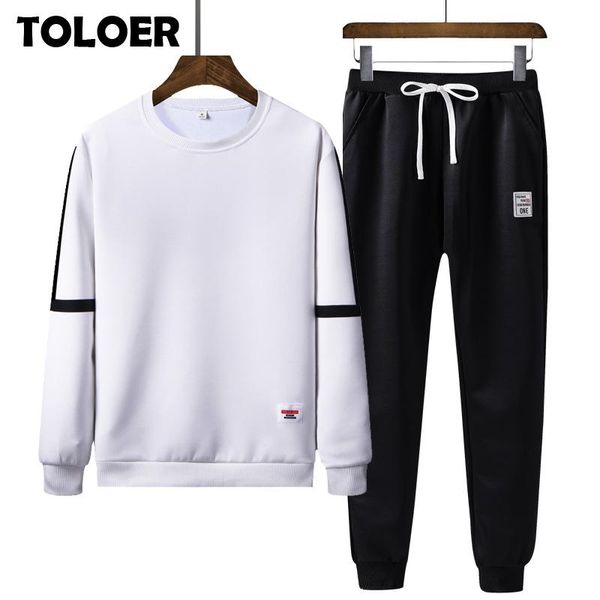 

mens sportwear sets tracksuit men sweatshirts pullover casual 2pcs hoodies+pants set male 2020 autumn elastic jogging pant suit, Gray