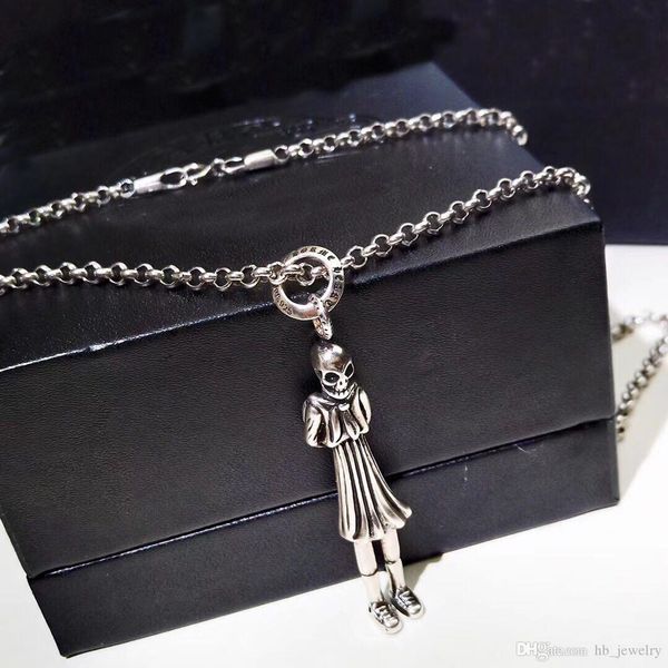 

fashion brand with logo cross skull designer necklace chains for lady design mene and women party wedding lovers gift luxury hip hop jewelry, Silver