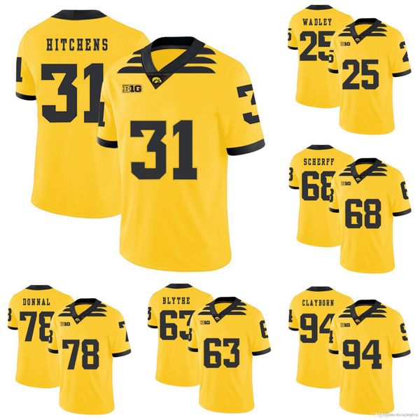 

adrian clayborn stitched men's iowa hawkeyes anthony hitchens andrew donnal akrum wadley yellow college football jersey 4xl, Black